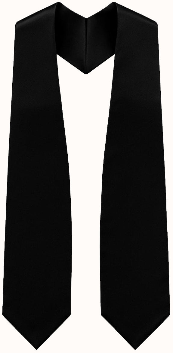 Black Graduation Stole - Black College & High School Stoles