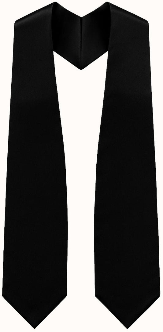 Black Graduation Stole - Black College & High School Stoles