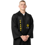 Black U.S. Army veteran stole featuring the new Army logo for graduation ceremonies
