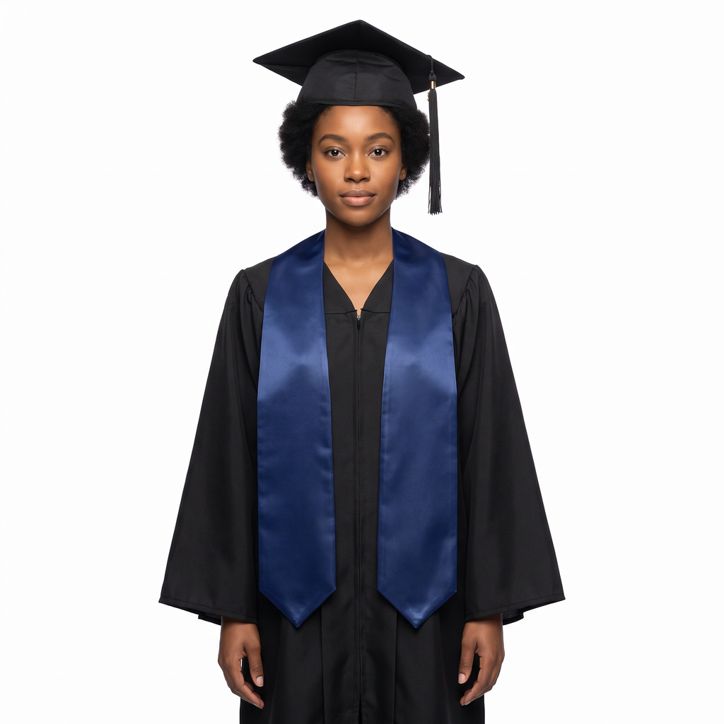 Navy Blue Graduation Stole - Navy College & High School Stoles