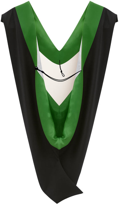 Deluxe Bachelor/Master Hood - Kelly Green Velvet, Kelly Green & White
