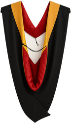 Deluxe Bachelors/Master Hood - Drab Velvet, Red & Golden Yellow
