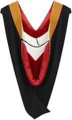 Deluxe Bachelors/Master Hood - Drab Velvet, Red & White