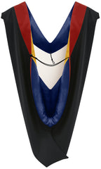 Deluxe Bachelors/Master Hood - Scarlet Velvet, Dark Blue & Golden Yellow