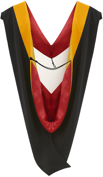 Deluxe Bachelors/Master Hood - Science Gold Velvet, Red & Golden Yellow