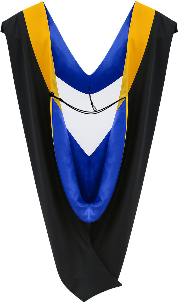 Deluxe Bachelors/Master Hood - Science Gold Velvet, Royal Blue & Golden Yellow