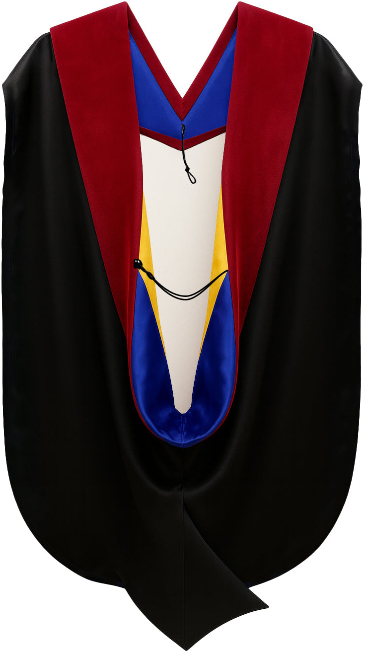 Doctor of Theology Hood - Royal Blue & Golden Yellow