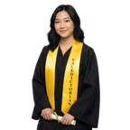 Gold valedictorian graduation stole for high school or college commencement ceremonies