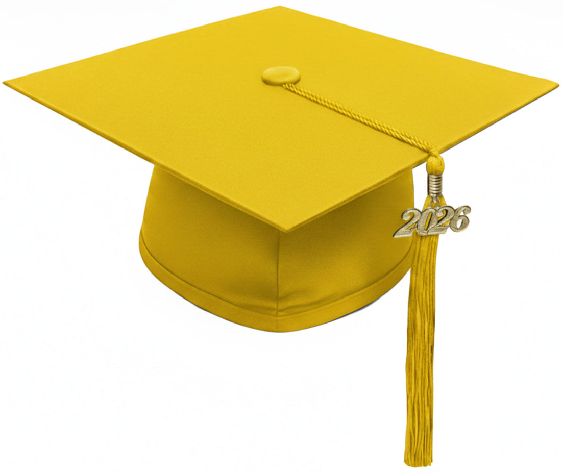 Matte Gold Bachelors Degree Cap & Tassel - Graduation Caps