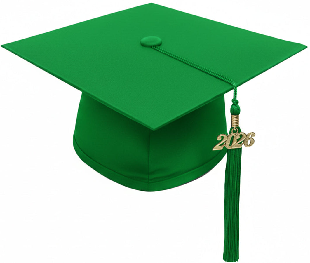 Matte Green Elementary Cap & Tassel