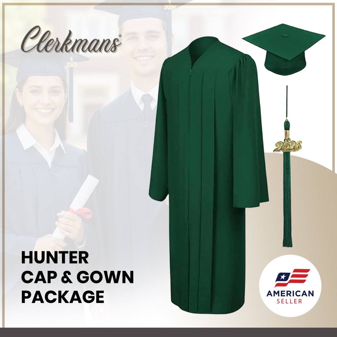Matte Hunter High School Graduation Cap and Gown