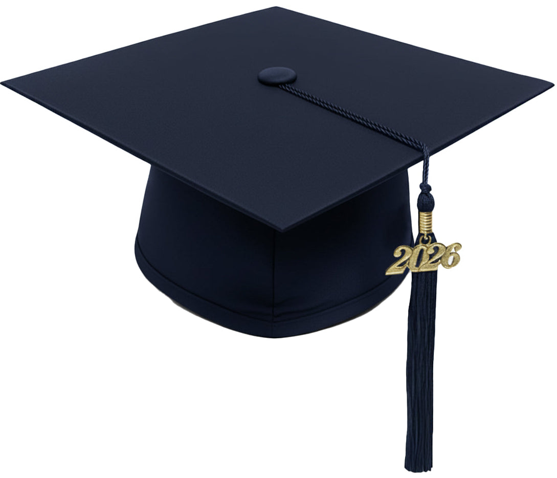 Matte Navy Blue High School Cap & Tassel - Graduation Caps