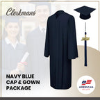 Matte Navy Blue Middle School Cap, Gown & Tassel