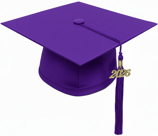 Matte Purple Bachelors Degree Cap & Tassel - Graduation Caps