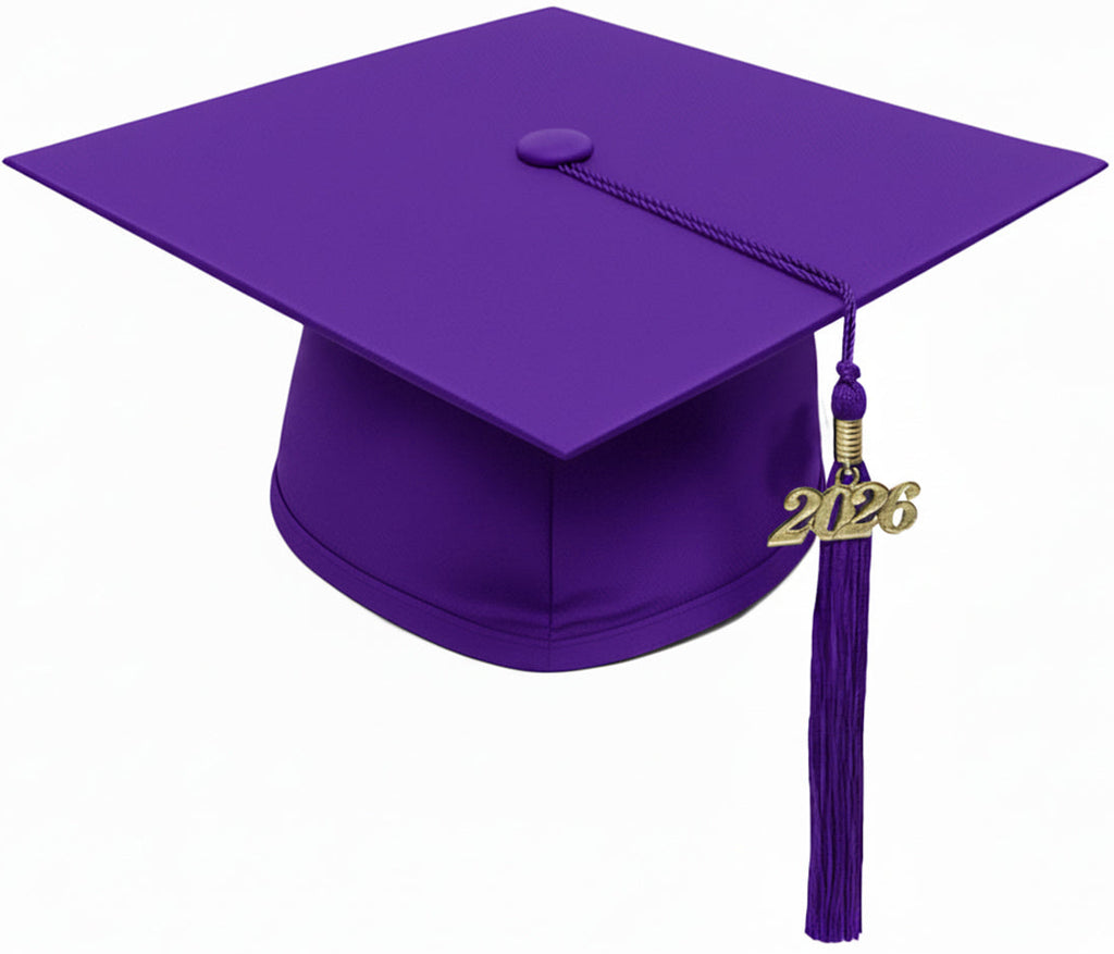 Matte Purple High School Cap & Tassel - Graduation Caps