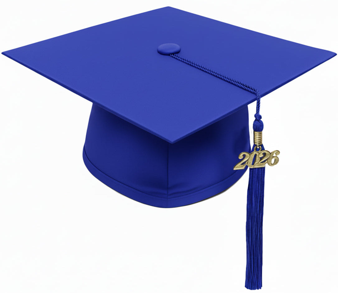 Matte Royal Blue High School Cap & Tassel - Graduation Caps