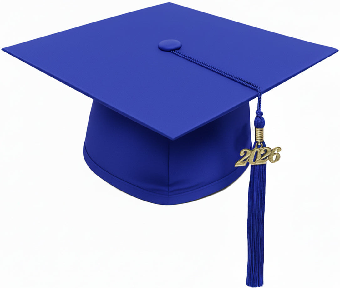 Matte Royal Blue Middle School Cap & Tassel
