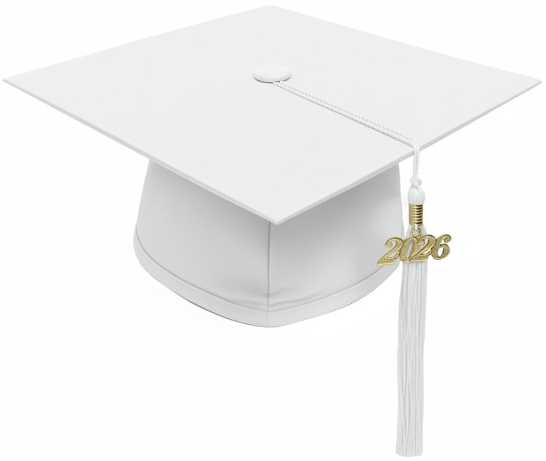 Matte White Elementary Cap & Tassel