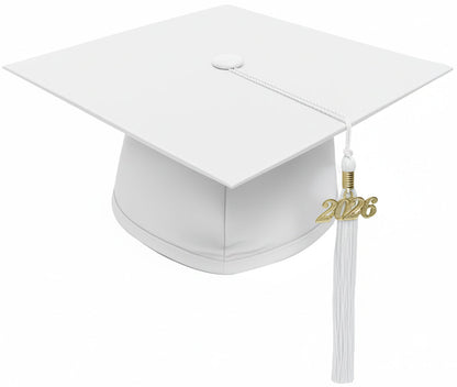 Matte White Elementary Cap & Tassel