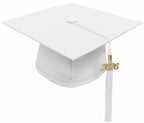 Matte White High School Cap & Tassel - Graduation Caps