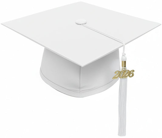Matte White Middle School Cap & Tassel