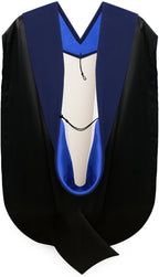 PhD Hood Dark Blue Velvet - Royal Blue & White