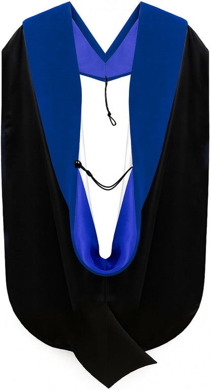 PhD Hood Royal Blue Velvet - Royal Blue & White