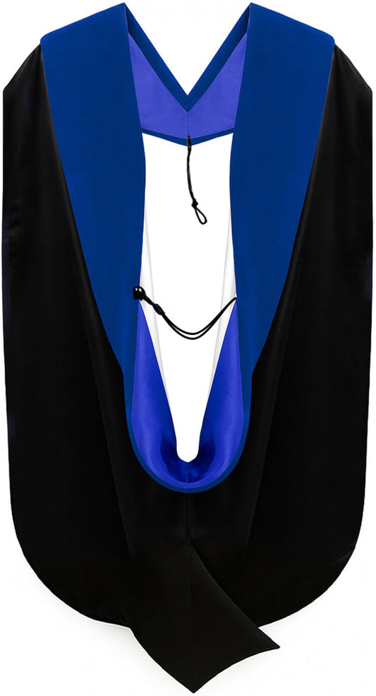 PhD Hood Royal Blue Velvet - Royal Blue & White