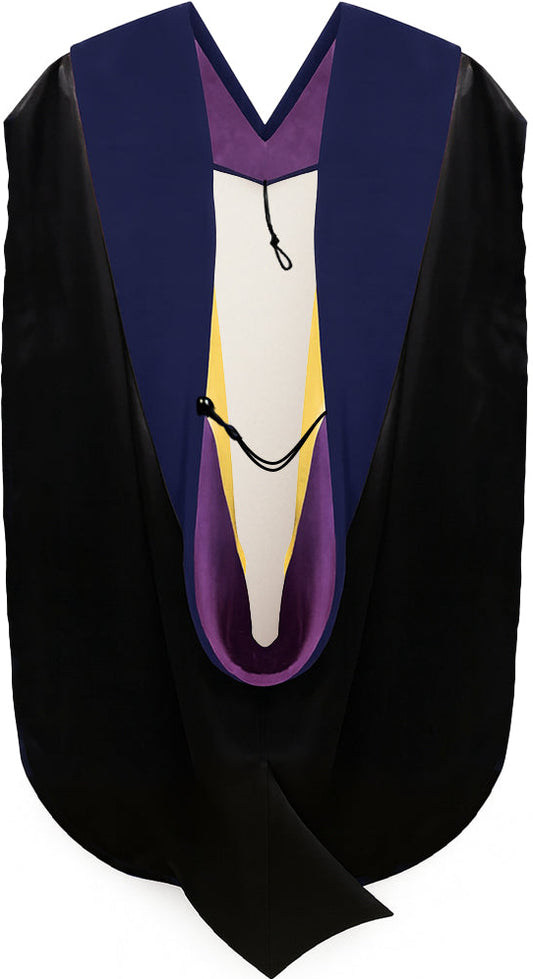 Phd Hood Dark Blue Velvet - Purple & Gold