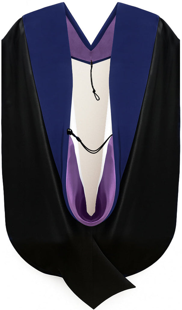 Phd Hood Dark Blue Velvet - Purple & White