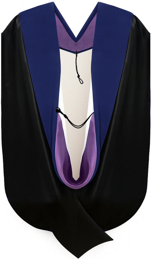 Phd Hood Dark Blue Velvet - Purple & White