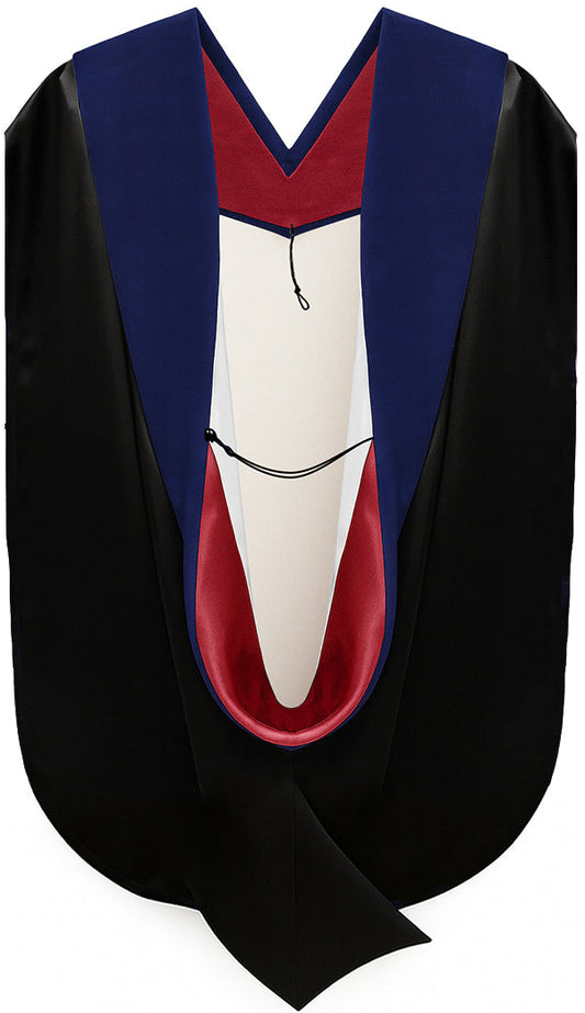 Phd Hood Dark Blue Velvet - Red & White