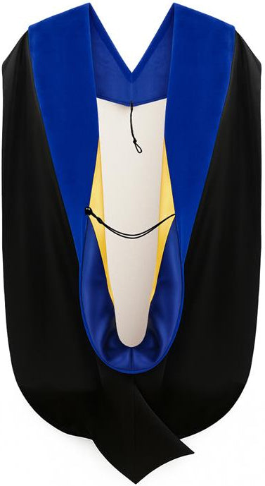Phd Hood Dark Blue Velvet - Royal Blue & Gold