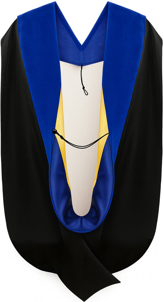 Phd Hood Royal Blue Velvet - Royal Blue & Gold