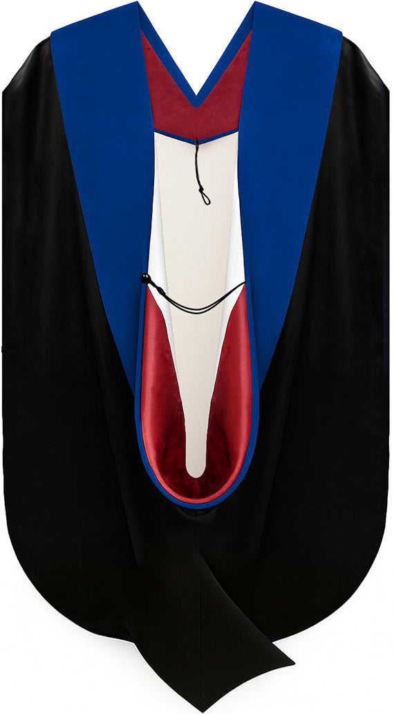 Phd Hood Royal Blue Velvet - Red & White