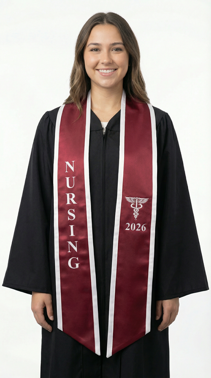 2026 Nursing Graduation Stole with Trim