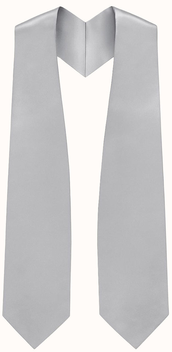 Silver Graduation Stole - Silver College & High School Stoles
