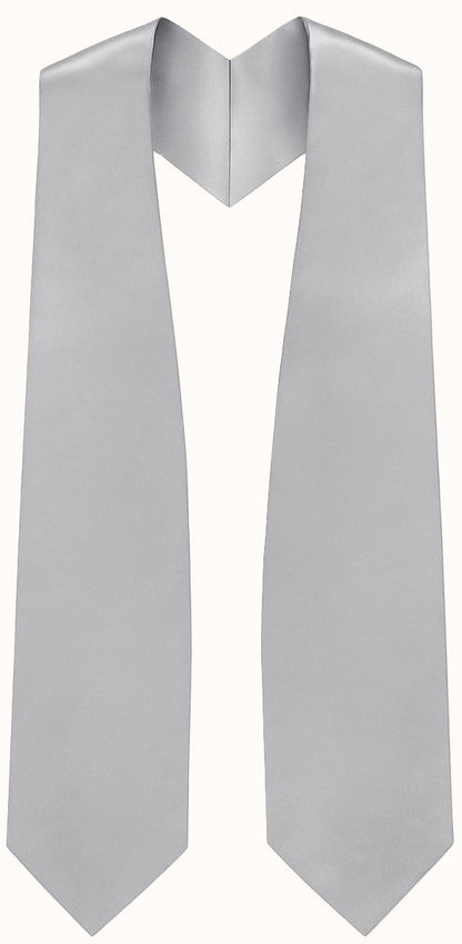 Silver Graduation Stole - Silver College & High School Stoles