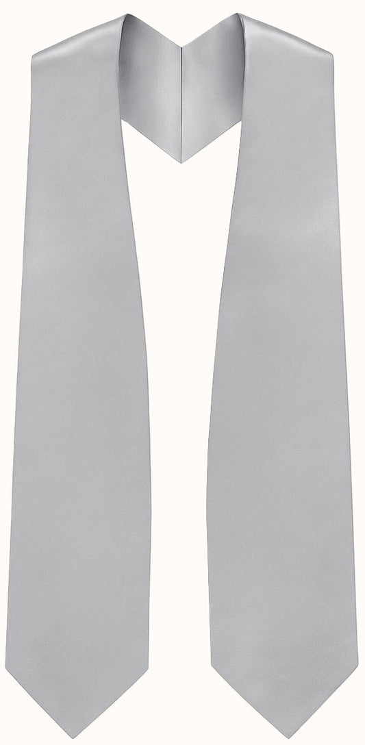 Silver Graduation Stole - Silver College & High School Stoles
