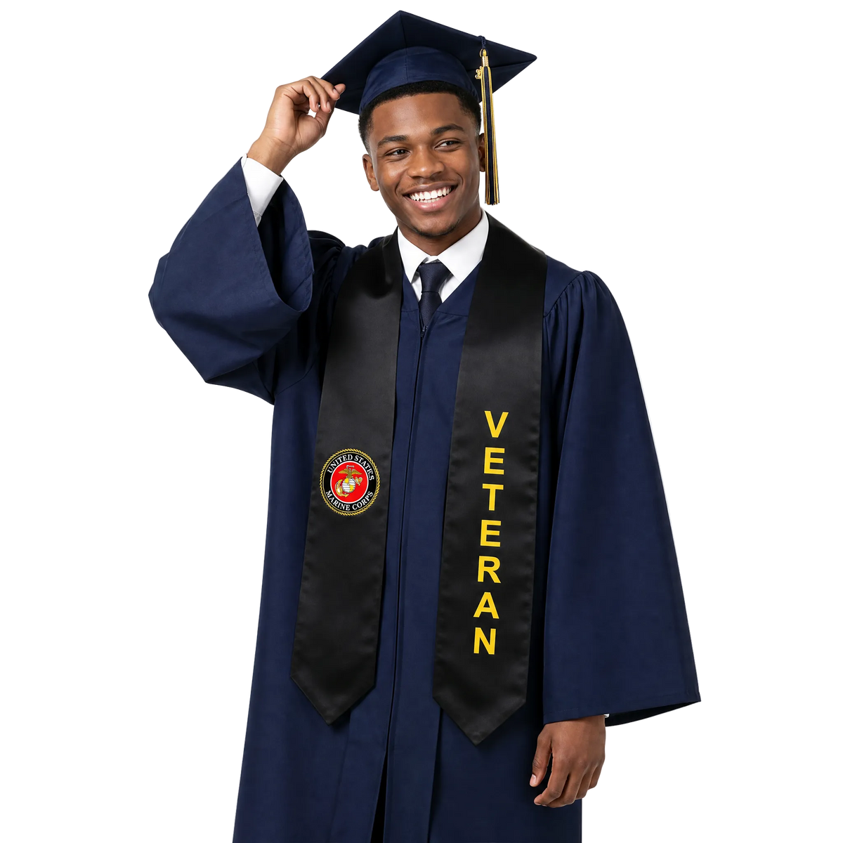 U.S. Marine Corps veteran graduation stole for military graduates and ceremonies