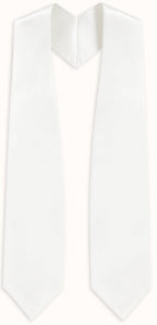 White Graduation Stole - White College & High School Stoles