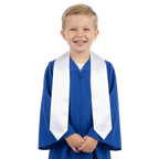 White preschool and kindergarten graduation stole for young graduates