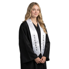 White student athlete graduation stole for high school and college graduates.