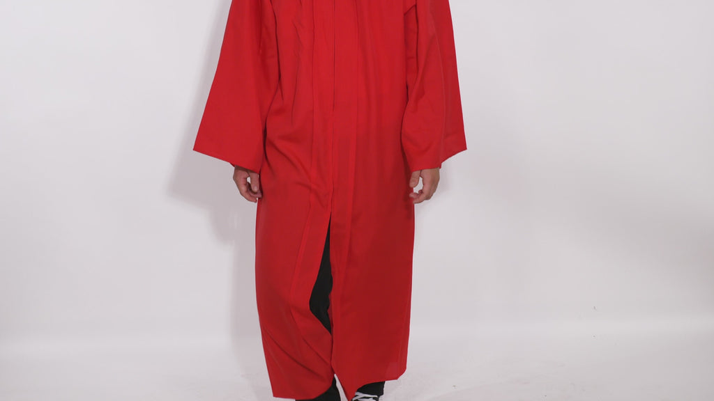 Matte Red High School Cap & Gown