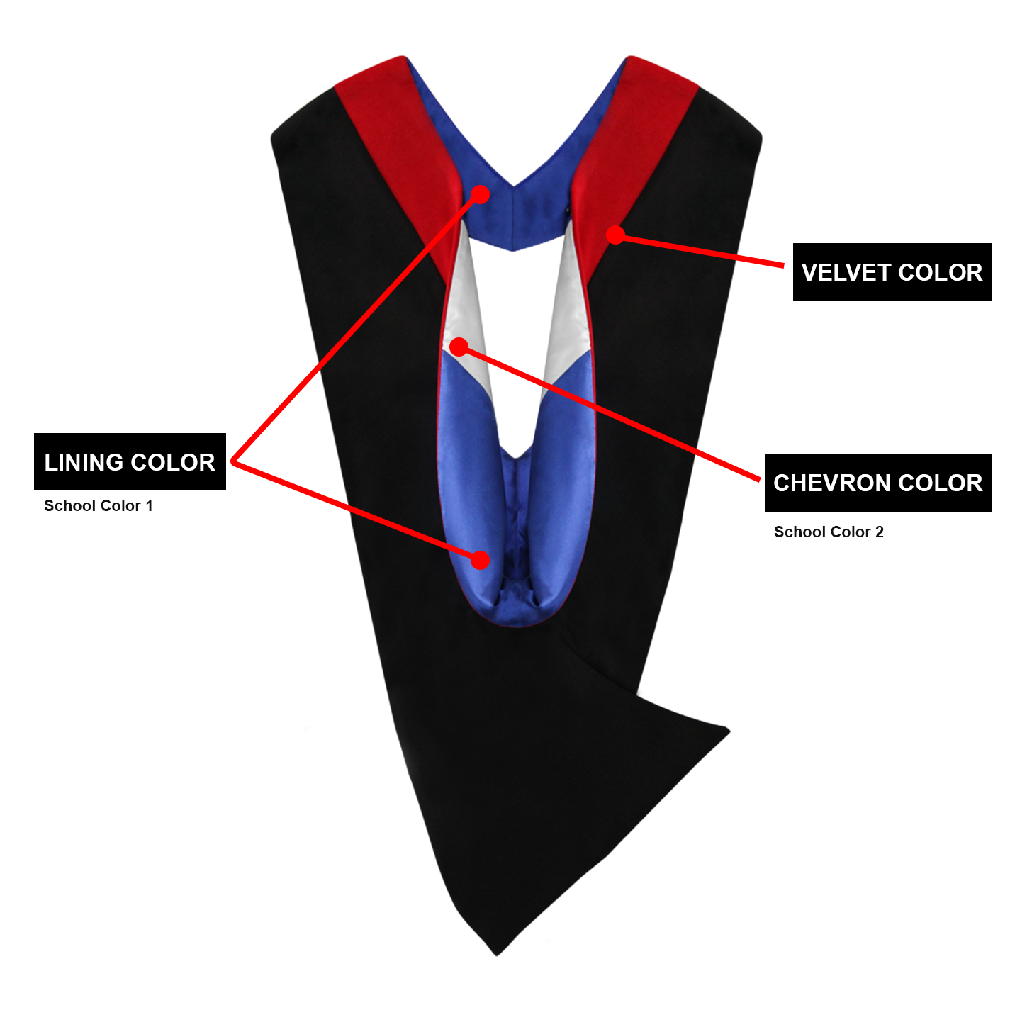Deluxe Black Bachelors Cap, Gown, Tassel & Hood Package - Clerkmans