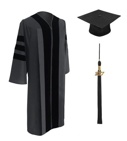 Classic Doctoral Graduation Cap & Gown - Academic Regalia - Graduation Cap and Gown
