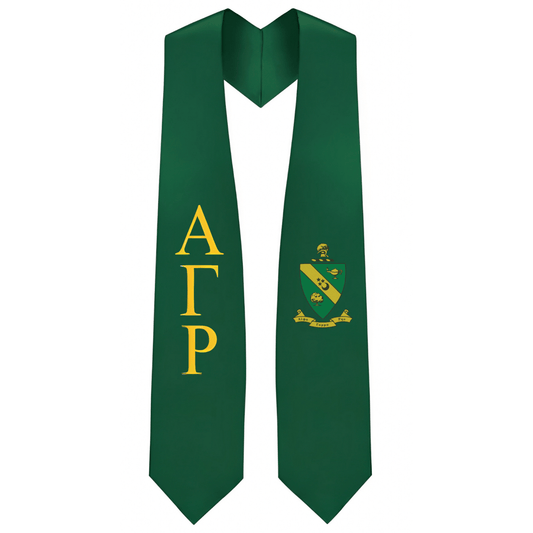 Alpha Gamma Rho Greek Lettered Graduation Stole w/ Crest