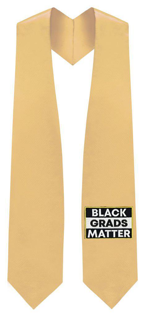 Antique Gold BLACK GRADS MATTER Graduation Stole - Clerkmans