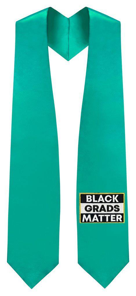 Emerald Green BLACK GRADS MATTER Graduation Stole - Clerkmans