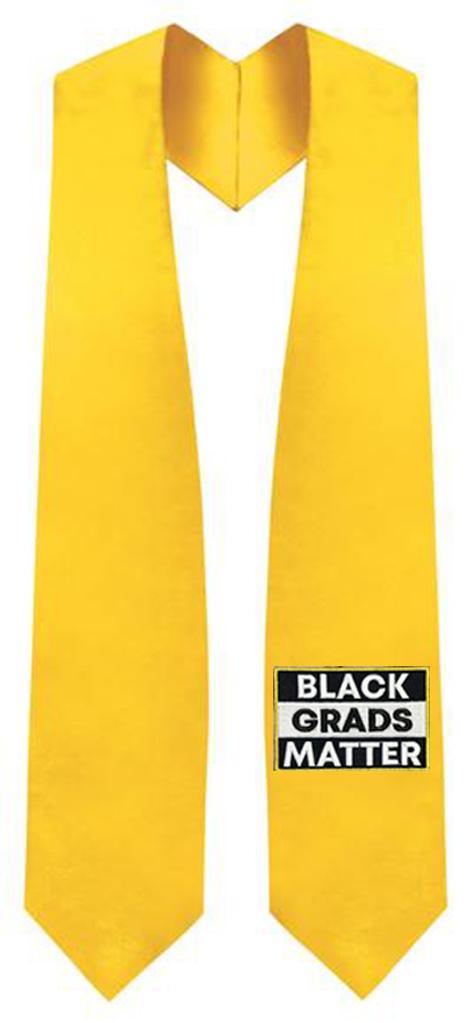 Gold BLACK GRADS MATTER Graduation Stole - Clerkmans